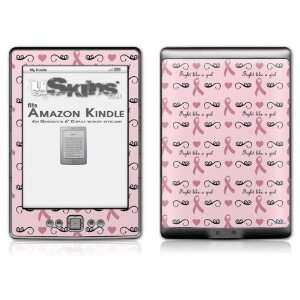  Kindle 4 Skin   Fight Like A Girl Breast Cancer Ribbons and 