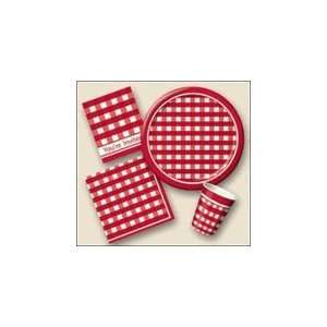  Picnic Plaid Red Gingham Rectangular Plastic Tablecloth 54 