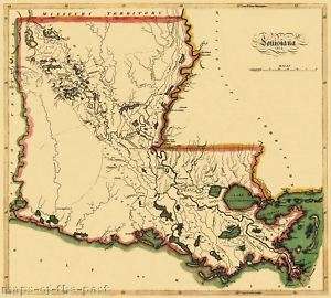 STATE OF LOUISIANA LA/LAKE PONTCHARTRAIN 1814 MAP MOTP  