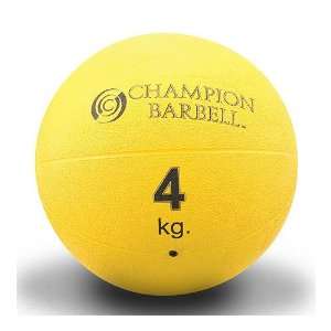  Champion Barbell Yellow 8.8 lb (4 kg.) Rubberized Medicine Ball 