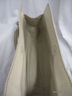 Tods Cream Leather Double Pocket Shouldger Bag  