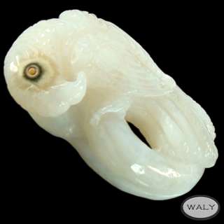 Stunning Carved Ocean Jasper Bird Pendant Bead  