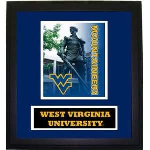 West Virginia Mountaineers WVU NCAA 13 X 15 Wood Finish Framed Logo 