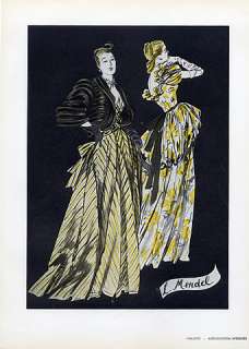 Blanche Issartel 1946 Back Mendel Evening Gown, René Gruau