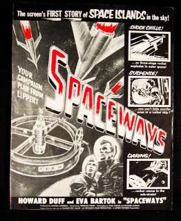 Spaceways 1953 Movie Poster Advance Order Sheet  