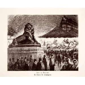  1931 Print Lion de Belfort Sculpture Frederic Bartholdi 