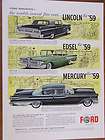 1959 Ford Lincoln, Edsel and Mercury large full page a