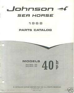 1968 Johnson 40 HP RDS RDSL 30D Outboard Parts Catalog  