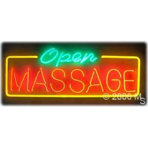 Neon Sign   Open Massage   Large 13 x 32  Grocery 