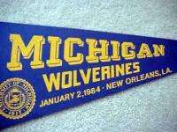 1984 Michigan Wolverines Sugar Bowl Pennant  Unsold Storage Stock 