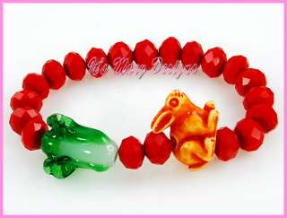 Lucky RABBIT Red Crystal Feng Shui Bracelet  