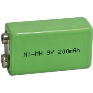  9V Rechargeable Battery NI MH 200mAh 9 volt   1 ea Health 