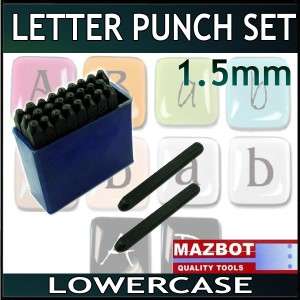 Mazbot 1.5mm LOWERCASE 27 piece Letter punch Set NEW  