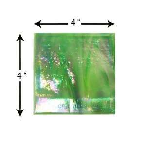  Stained glass 4 x 4 glass tiles in bright green luminous 