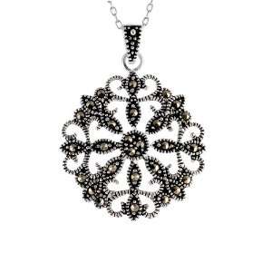  Marcasite Vintage Medallion Pendant Jewelry