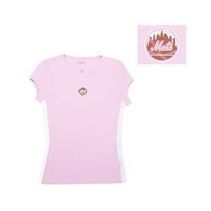 New York Mets Womens Flash T shirt by Antigua Sport   Pink Small