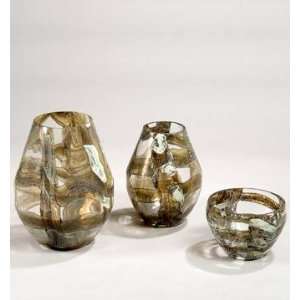  PC9593   Hand Blown Clear Glass Vase Patio, Lawn & Garden