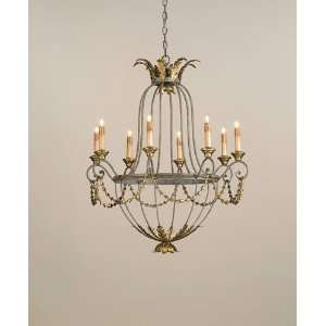 Currey & Company 9948 Elegance 8 Light Chandeliers in Etruscan Gold 