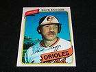 Baltimore Orioles Dave Skaggs Auto Signed 1980 Topps Ca