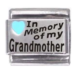  In Memory Of My Grandmother Light Blue Heart Laser Italian 