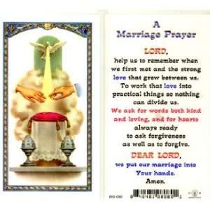  Marriage Prayer   Wedding Symbol Holy Card (800 080)   10 