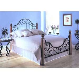   Gun Metal & Acorn Wood Finish Full Size Bed with Frame