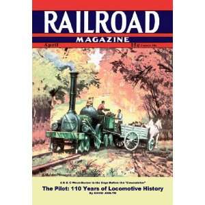  Railroad Magazine A B&O Wood Burner 1942 12x18 Giclee on 