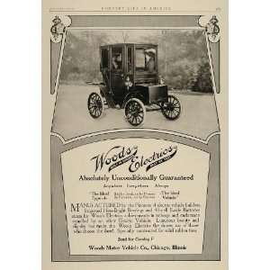 1910 Vintage Ad Woods Electric Automobile Antique Car   Original Print 