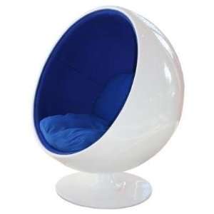  Designer Modern Eero Aarnio Ball Chair with Blue Interior 