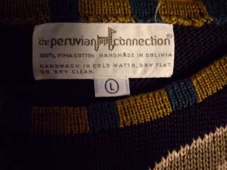 PERUVIAN CONNECTION Tunic Sweater PIMA COTTON/Gorgeous Colors L PERU 