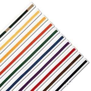  Karate/Martial Arts Rank Belts White with colored stripe 