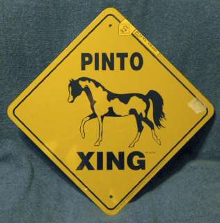 Yellow Crossing Sign Pinto Horse Xing  12 x 12 NEW  