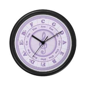 Purple Circle of Fifths Music Wall Clock by   