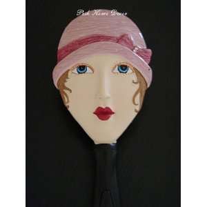   Beautiful Jeweled Hairbrush with Face Pink Jeweled Hat