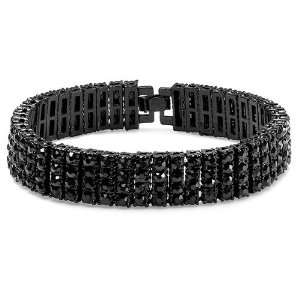   Cubic Zirconia Mens Hip Hop 16 mm wide 9 inch long Bracelet Iced Out