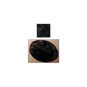   Wool Oval Sheepskin Rug 4x6   Black   by G.L. Bowron