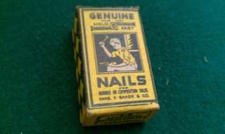 Vintage Collectible Genuine Hold Fast Cobbler Nail Box 4 8 Wire Nails 