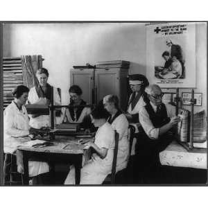   Red Cross,transcribing books to braille,c1910s