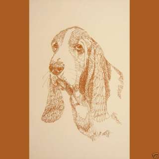 BASSET HOUND DOG ART #244 Stephen Kline draws dogs name free. DRAWN 
