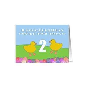  Youre Two Today Yellow Duckling Farm Animals Card Toys & Games