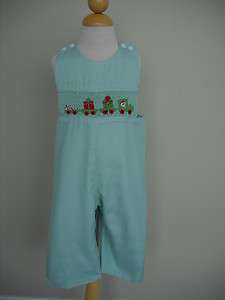 NWOT Smocked Christmas Train Longall Size 24 months  