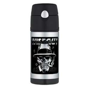 Thermos Travel Water Bottle Wiseguy Skeleton Smoking Cigar with Bullet 