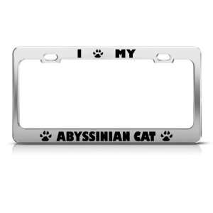  Abyssinian Cat Chrome Animal Metal License Plate Frame Tag 