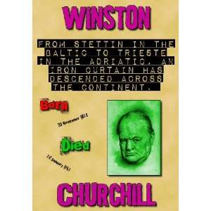   Poster Winston Churchill Quotation Iron Curtain