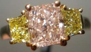 Fancy Light Orangey Pink Int Yellow GIA diamond Ring R2727 Diamonds by 
