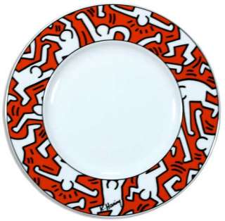 1991 RARE FOUR KEITH HARING SIGNED VILLEROY & BOCH CHINA BREAKFAST 
