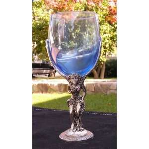  Fellowship Foundry Fairy Wing Sapphire Glass Goblet 