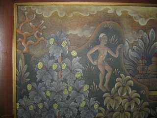 1960s INDONESIAN Super Intricate BALI PAINTING UBUD Traditional 
