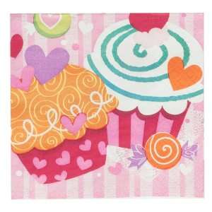 Lets Party By Unique Valentines Day Cupcake Hearts   Beverage Napkins