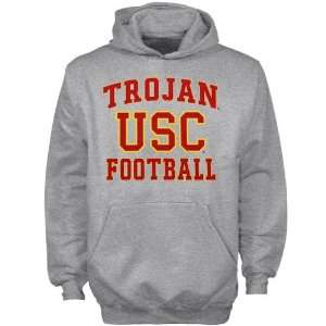  USC Trojans Youth Ash Football Booster Hoody Sweatshirt 